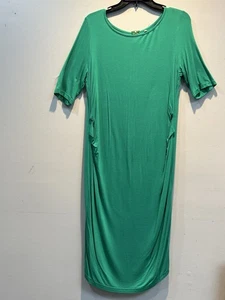 Preloved Casual Green Polyester Midi Dress - Picture 1 of 7