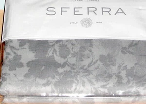 Sferra Chiara F/ Queen Duvet Cover & Boudoir Sham Grey Floral Cotton Sateen New - Picture 1 of 9