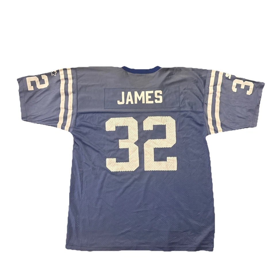 Мужская футболка Indianapolis Colts Jersey XL 52 Edgerrin James синяя стартовая винтажная выцветшая - Изображение 1 из 4