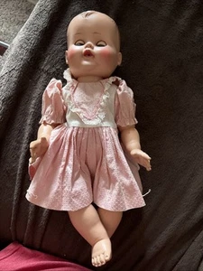 Vintage Madame Alexander Drink & Wet Doll Approx 12”Sleepy Blue Eyes Molded Hair - Picture 1 of 7