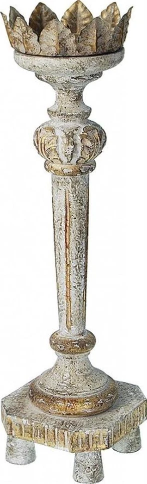 Candelabro tallado en blanco y oro envejecido Foto 1 de 1