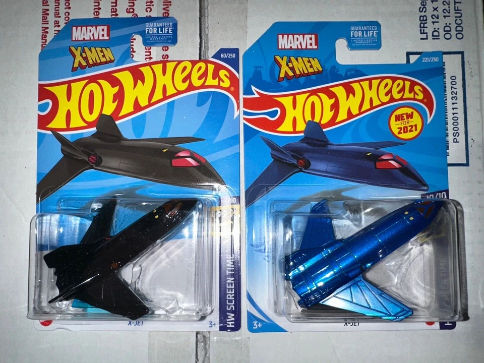 Hot Wheels HW Screen Time Marvel X-Men X-Jet Blue And Black - Image 1 of 1