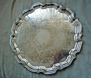 Walker & Hall Sheffield EPN Silver Serving Try 36cm Diameter - Picture 1 of 4