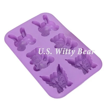 Rabbit Bear Butterfly Shaped Silicone DIY Handmade Soap Mold ~ US Seller - Image 1 of 4