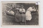 Said to be GLOSSOP Derbyshire  Three Women relaxing on a Hammock in Garden RP