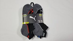 Puma Mens 6 Pack  Quart Cushioned Sportstyle Quarter Socks SZ 8-12 Multi Color