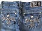 Miss Chic {Size 1} Junior's Skinny Embellished Rhinestone Jeans Very Nice!