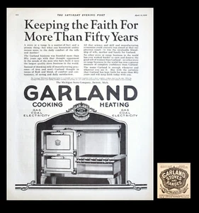 1924 GARLAND Wilcolator Gas Stove Appliance + 1891 Ad Kitchen Decor Vtg AD - Picture 1 of 2
