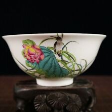 Chinese Jingdezhen Porcelain Pink Flower And Bird Pattern Bowl