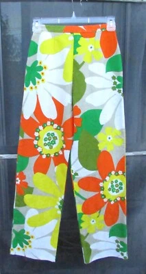 VINTAGE 60's KIDS FLOWER POWER Pants-3T-4T - Image 1 of 4