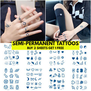 SEMI PERMANENT Tattoo Small Finger Hand Neck Body Tattoos Mens Womens Kids Juice