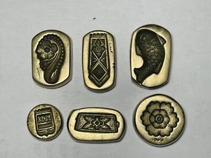 Vintage Indian Bronze Jewelry Die Mold Lot Of  6 - Picture 1 of 19