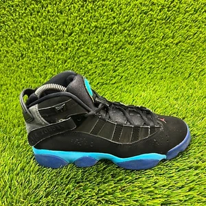 Nike Air Jordan 6 Rings Boys Size 5.5Y Black Athletic Basketball Shoes Sneakers - Picture 1 of 11