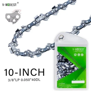 Hoja de cadena de sierra de poste de 10" 3/8''LP .050"40DL se adapta a Greenworks/Ryobi/Sun Joe SWJ803E - Imagen 1 de 13
