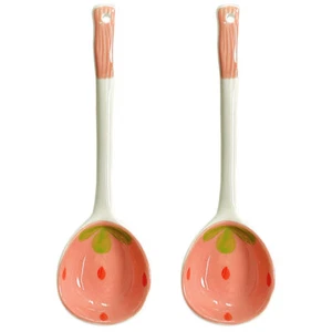 2PCS Cake Spoon Ceramic Mixing Spoon Coffee Spoon for Home Food Dessert - Picture 1 of 12