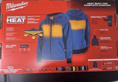Milwaukee M12 Womens Heated Hoodie Kit Blue Medium - Image 1 of 4