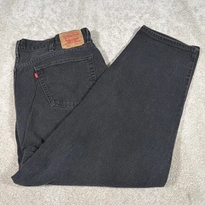 Levis 560 Comfort Fit Jeans Mens 46 X 32 (FITS 44 X 30) Black Cotton Tapered - Picture 1 of 11