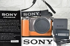 ENGLISH OK! Sony Alpha A5100 24.3MP Digital Camera Body- Brown [ N MINT / bcase] - Picture 1 of 21