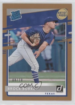 2020 Panini Donruss Rated Rookie Artist Proof /10 Brock Burke #40 Rookie RC - Image 1 of 2