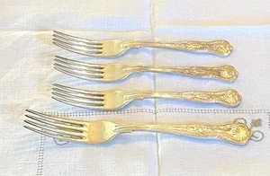 Newbridge KINGS Scroll Shell Plateado 3- Tenedores de Postre 7" 1- Tenedor de Cena 8" - Imagen 1 de 5