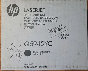 HP Q5945YC Black 45A Original Toner 23,500 Pages LaserJet MFP 4345, New On Box - Zdjęcie 1 z 4