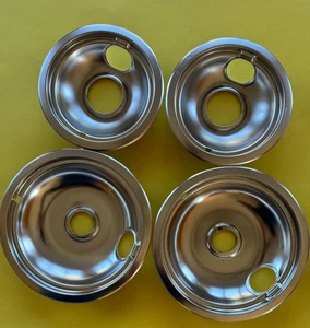 (2) 8" W10196405, (2) 6" W10196406 Steel Drip Bowl Set for GE Whirlpool Kenmore - Picture 1 of 4