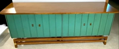 Редкая 1950-е MCM Hickory Manufacturing Co Азиатский Стиль Credenza Консоль Буфет - Изображение 1 из 4