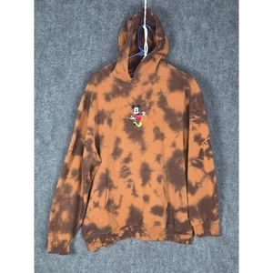 H&M Disney Mickey Mouse Tie Dye Hoodie Relaxed Fit Mens Large Brown Animation - Picture 1 of 11