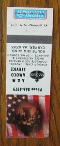 A & M AMOCO TANKSTELLE STREICHHOLZSCHACHTEL MATCHCOVER: CARVER, MASSACHUSETTS -E1 - Bild 1 von 1