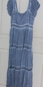 NWOT Women's AMERICAN EAGLE Boho Tiered Blue Maxi Dress Size Large - Picture 1 of 4
