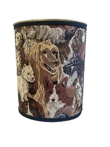 Vintage Toby Weston Dog Print  Tapestry Trash Can Bathroom Home Office - Picture 1 of 10