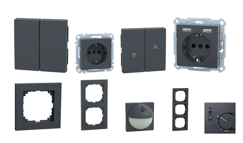 MERTEN  System M Anthrazit Grau Dunkelgrau Auswahl Schalter Rahmen Steckdosen - Bild 1 von 1