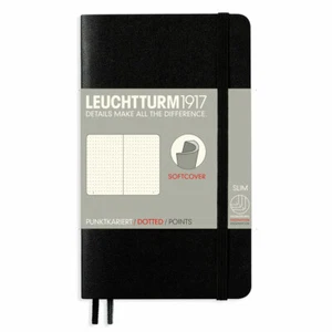 Leuchtturm 1917 Pocket Softcover Notebook in Black in Dot Grid - A6 - NEW - Picture 1 of 7