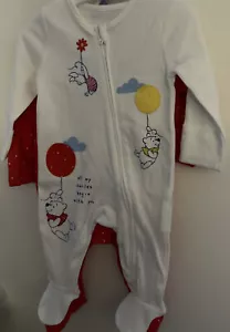 Neugeborene ~ 9 Pfund 2 cremefarben & rosa Disney Winnie The Pooh Baumwolle Schlafanzüge - Bild 1 von 4