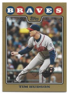 Tim Hudson-Atlanta Braves-2008 Topps Baseball GOLD Border #125 (822/2008) - Picture 1 of 2