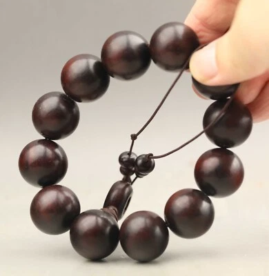 China Natural red sandalwood beads bangle bracelet - Image 1 of 4