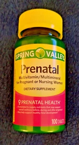 Spring Valley Prenatal Multivitamin for Pregnant and Nursing Women Tablets 100CT - Picture 1 of 6