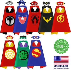 Superhero Capes and Masks for Kids Cosplay Party Halloween Dress up Costumes NEW - Picture 1 of 34