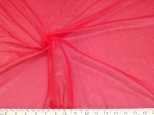 Discount Fabric 108 inch Red PowerNet Stretch Mesh Spandex sheer PO303 - Picture 1 of 1