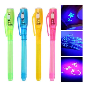 Juego de 4 rotuladores de tinta brillante UV invisibles con luces UV lavables - Imagen 1 de 12