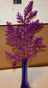 Picks Fake Flowers 12" Tall Celebrate It Table Decor Purple Leaf Red Stems 259D - Picture 1 of 3