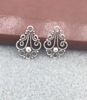 18x13mm Plata de Ley .925 - Conector Araña Filigrana Bali - Pendientes Foto 1 de 3