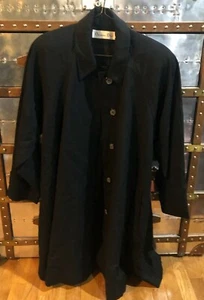 VINTAGE CHRISTIAN DIOR BLACK GABARDINE CLOTH COVERED BUTTONS SWING COAT SIZE 8 - Picture 1 of 7