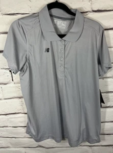 NWT New Balance Performance Womens Size XL Gray Short Sleeve Polo Shirt - Picture 1 of 5