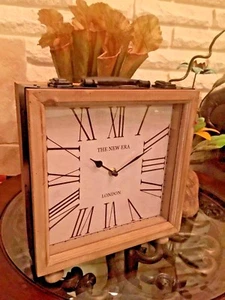Suitcase Clock Wood & Metal Vintage Look - Picture 1 of 9