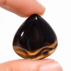 Cabochon cœur agate noire naturelle baguée pierre précieuse lâche 28,5 ct 24 x 23 x 6 mm D1540
