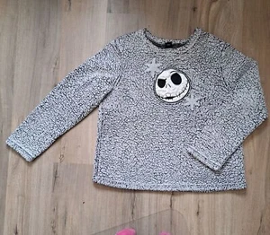 Nightmare before Christmas Gray Sweatshirt Size Youth Large Sleepwear Faux Fur - Picture 1 of 5