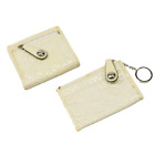 Coach set of 2 Bifold and Keychain Wallets Solid White with Logo Fair Condition