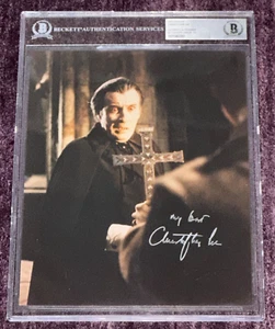 CHRISTOPHER LEE Signed 8 X 10 PHOTO BAS Beckett & Encapsulated AUTO Grade 10 - Picture 1 of 5