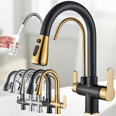 3 Way Water Filter Pure Drinking Faucet Swivel Spout Kitchen Sink Tap Modern UK - Image 1 of 3